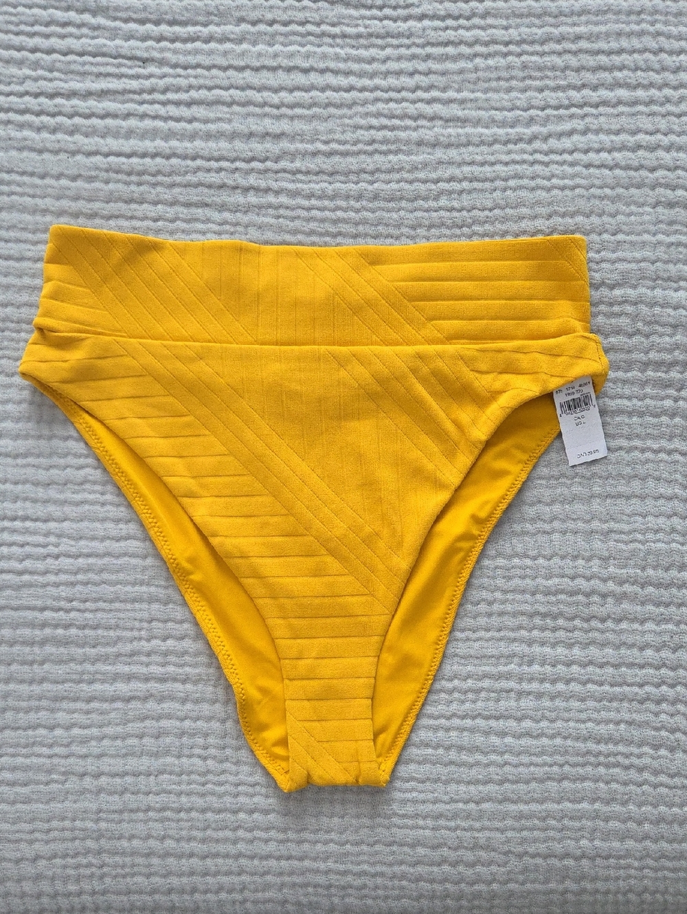NWT aerie High-Waisted Bikini Bottoms in Mustard Yellow, Size L